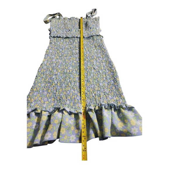 Love Tree Floral Mini Dress Sz Small Stretchy Ruffle Hem Summer Dress Adj.Straps - Picture 5 of 8